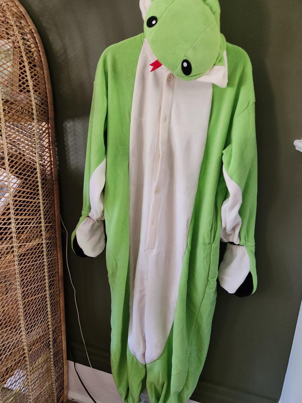 Lizard (?) Onesie with pockets and hand cover - One Size